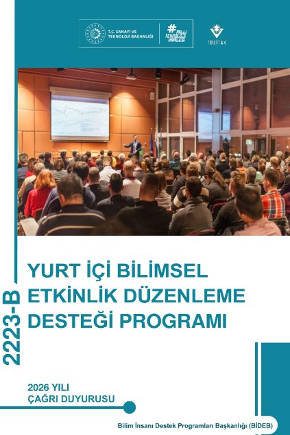 TÜBİTAK 2223-B Yurt İçi Bilimsel Etkinlik Düzenleme Desteğine Başvuru Yapılmıştır